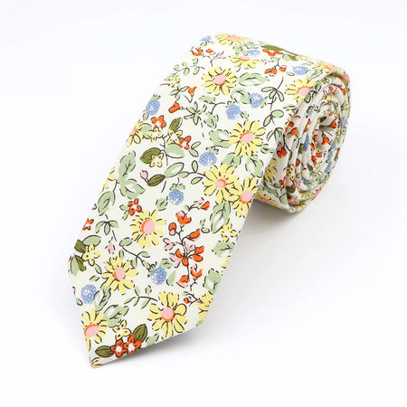 Floral Elegance Cotton Tie for Men and Women 29