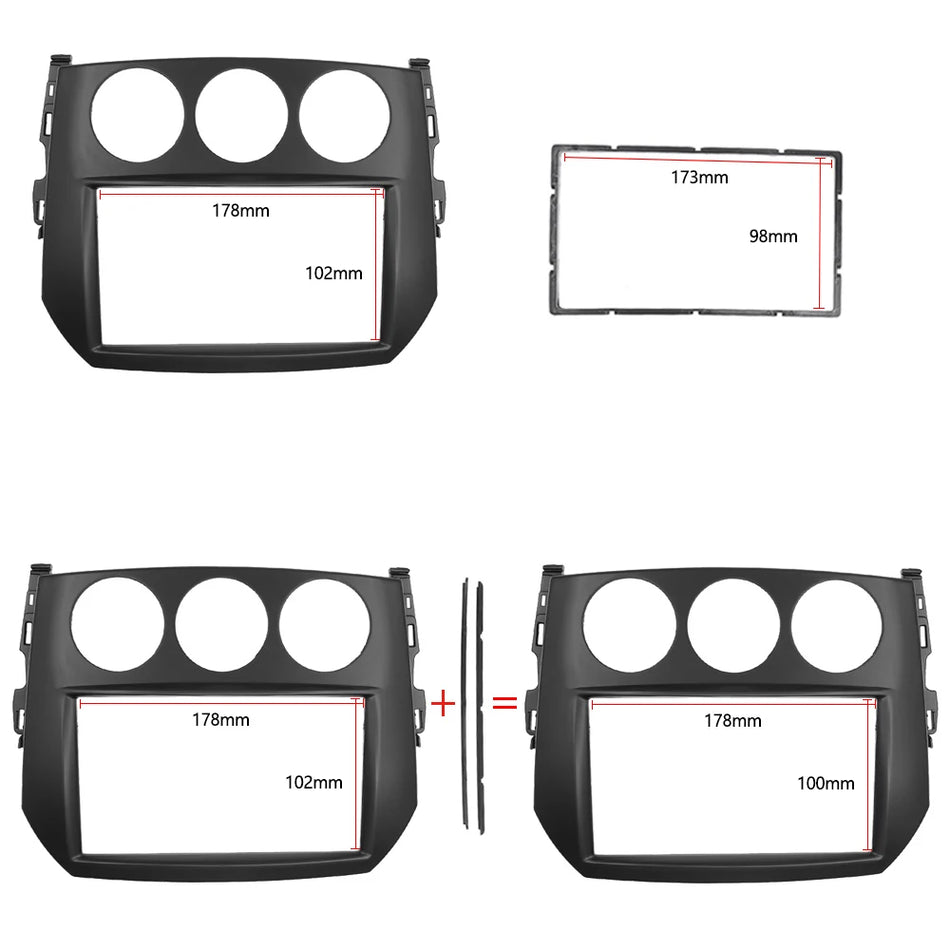 Dash Kit for Mazda MX-5 Miata 2005+ 2-Din Car Stereo Frame ABS Plastic Fits Aftermarket Radios