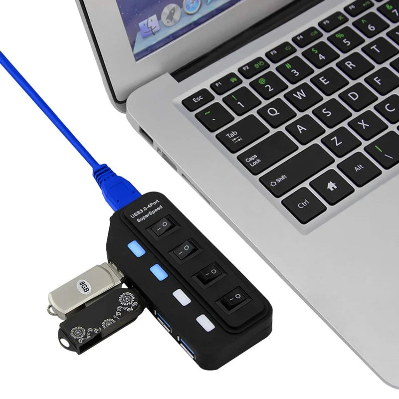 USB 3.0 Hub 7 Port High Speed 5Gbps - On Off Switch