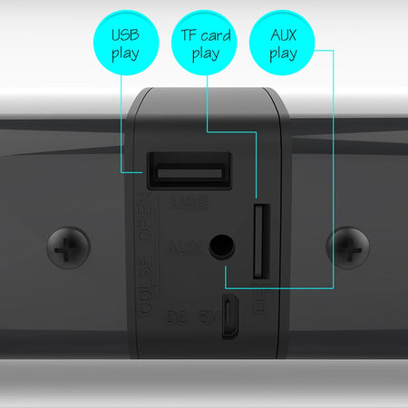 20W Wireless Column Soundbar Bluetooth Speaker Powerful 3D Music Sound bar Home Theater Aux 3.5mm rca TF card For TV PC BS36