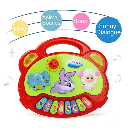 Kids Cartoon Piano Keyboard Game &ndash; Fun Educational Music Toy with Animal Sounds and Flashing Lights