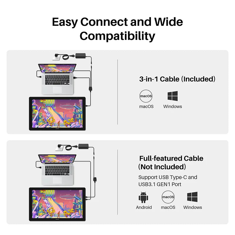 HUION Kamvas 24 Plus 23.8 Inch Γραφικό Ταμπλέτα Οθόνη με IPS QLED Οθόνη