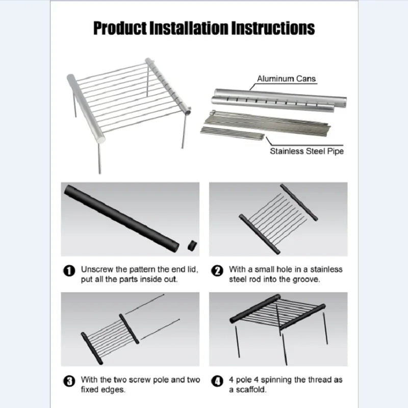 Portable Stainless Steel Mini Barbecue Grill - Foldable &amp; Lightweight for Outdoor Cooking