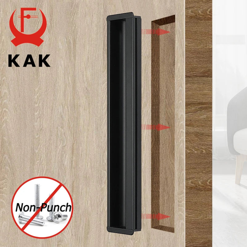 Κουζίνα Χειρολαβή Πόρτας Ενσωματωμένη από Αλουμίνιο Μαύρη 80mm