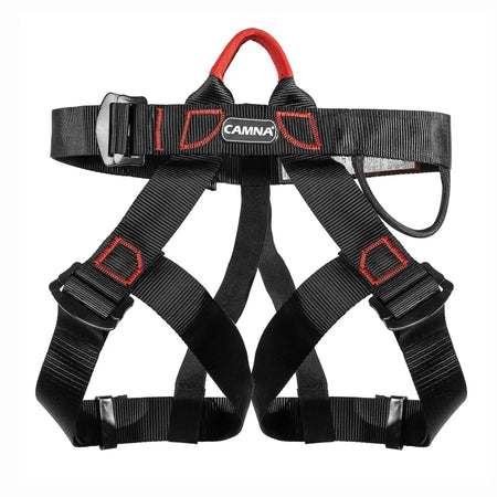 Ergonomic Half Body Climbing Harness for Mountaineering and Tree Climbing Black