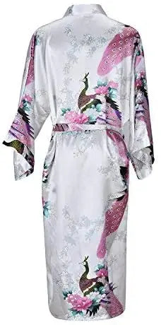 Silk Satin Wedding Bride Bridesmaid Floral Kimono Robe