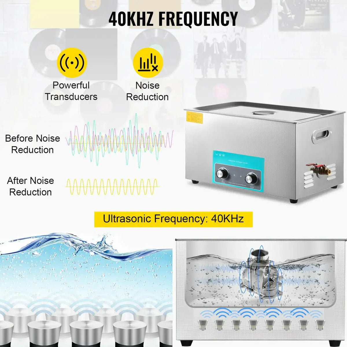 Portable Ultrasonic Cleaner 2To30L Electric For Home Office