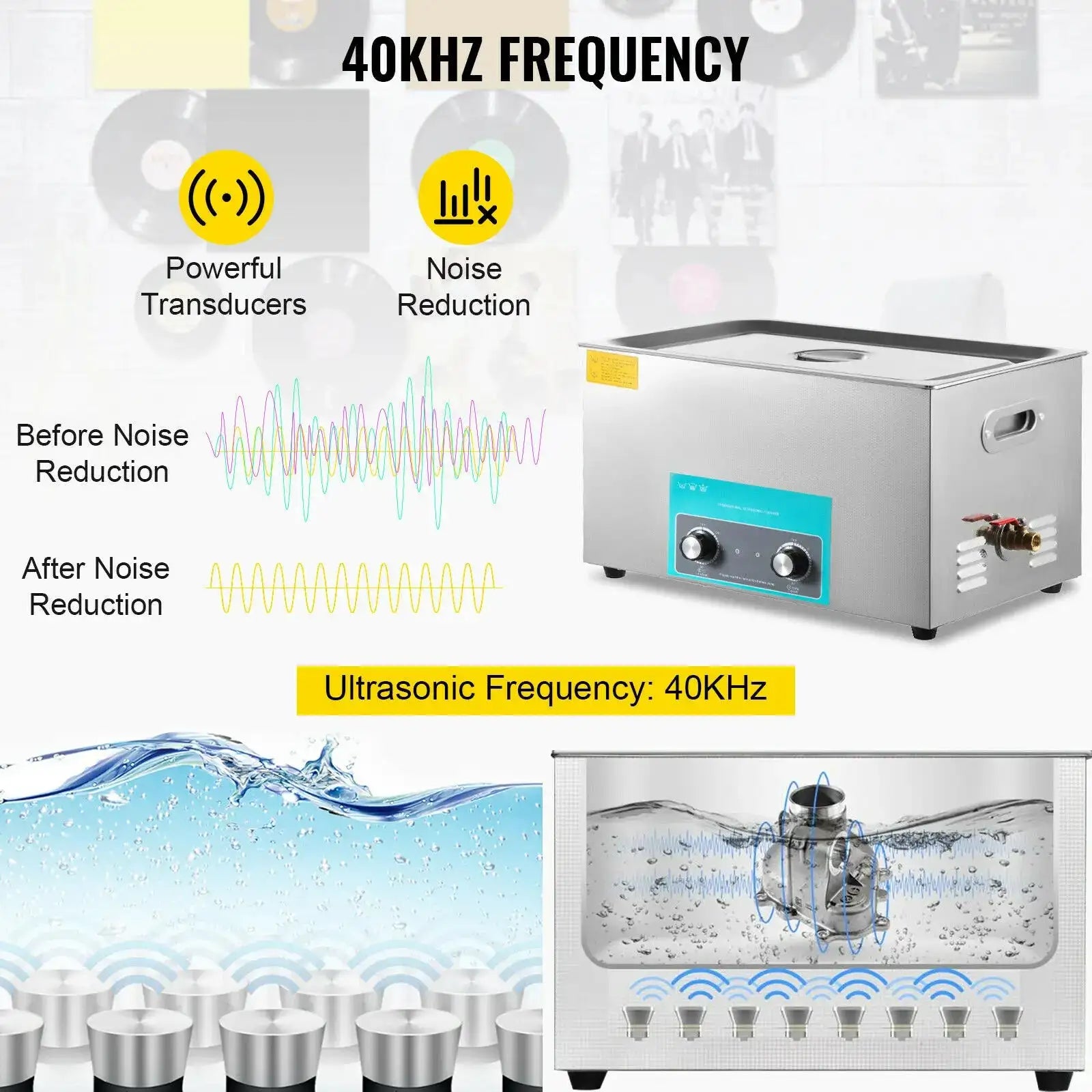 Portable Ultrasonic Cleaner 2To30L Electric For Home Office