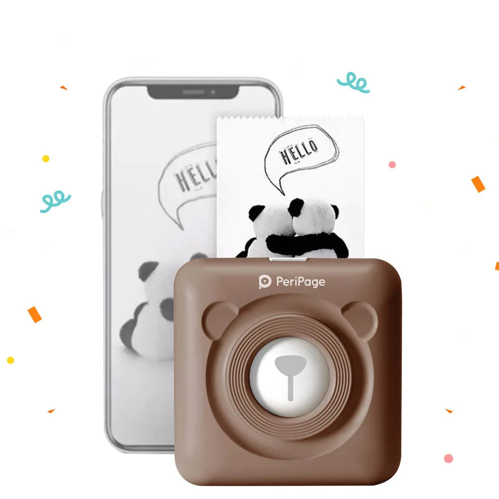 Peripage A6 Pocket Printer 203dpi &ndash; Bluetooth Thermal Print brown printer