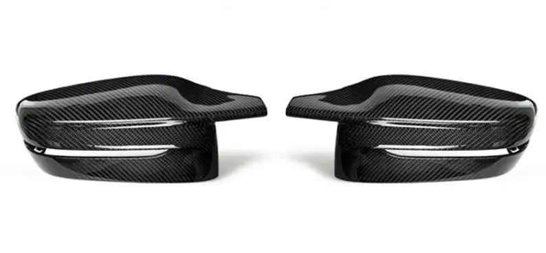 Bright Black Side Wing Mirror Covers For BMW G30 G38 M4 RHD-Carbon pattern