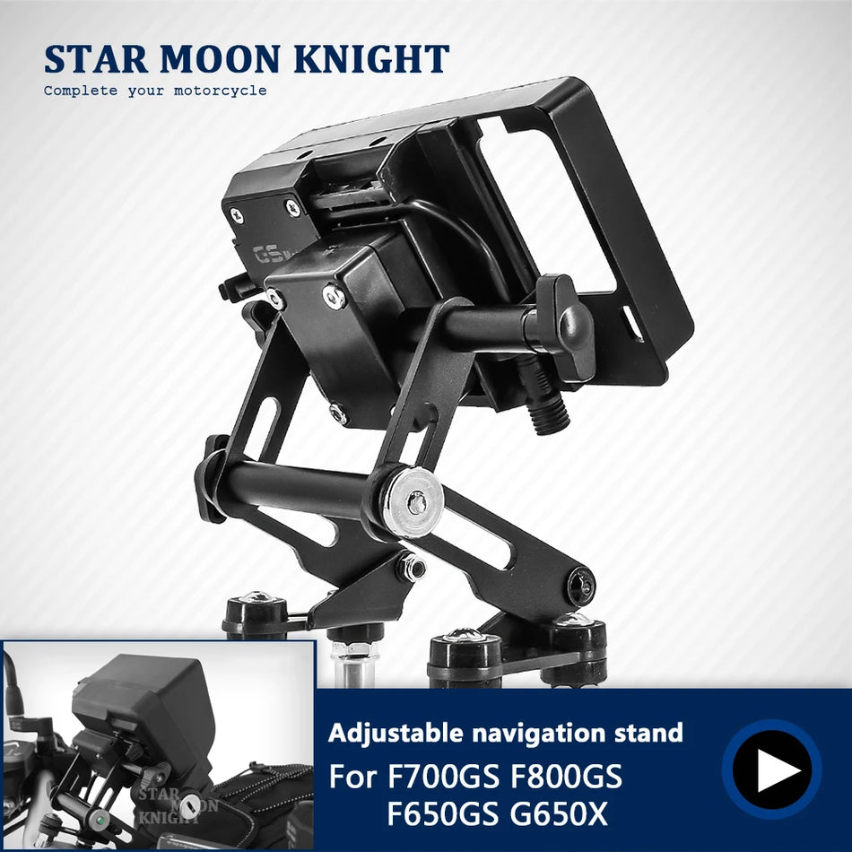 BMW F700GS F800GS F650GS G650X GPS navigācijas turētājs ar regulējamu pagarinājumu, priekšējais telefona turētājs