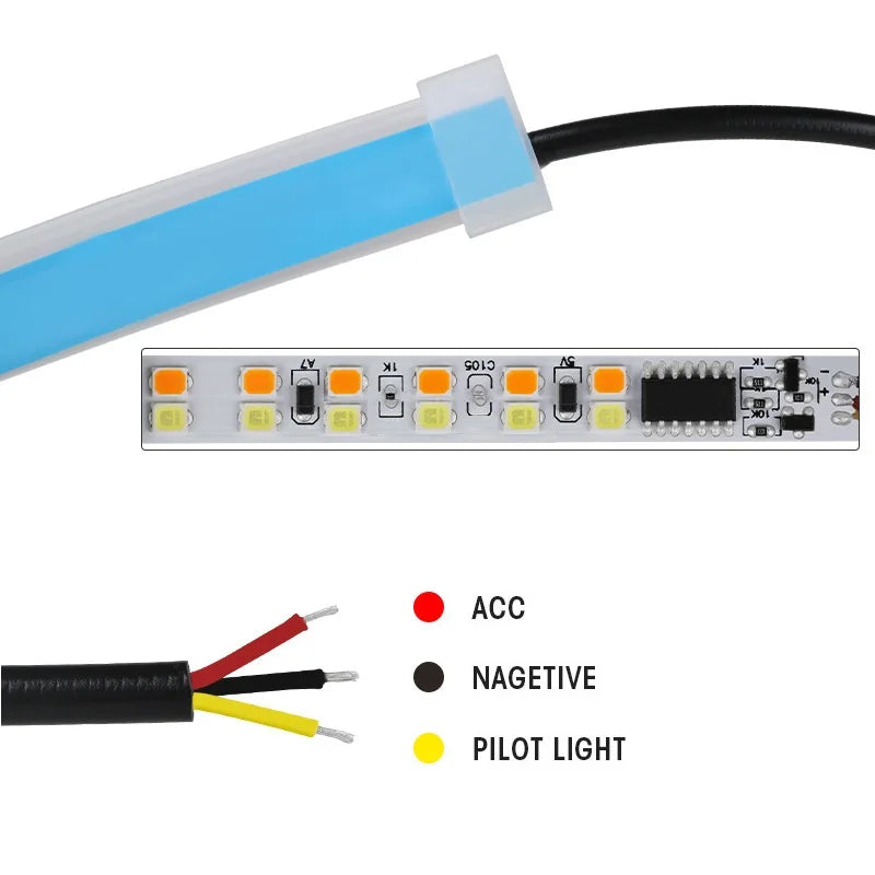 2Pcs 12V LED DRL Light Strip &ndash; Waterproof And Flexible