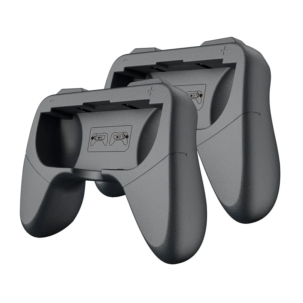 2pc Joycon Bracket Stand Holder Wheel &ndash; Comfortable Grip for Nintendo Switch OLED black