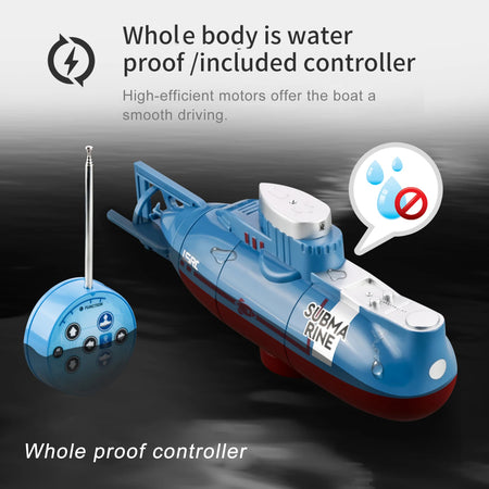 Remote Control Mini Submarine - Waterproof Diving Toy for Kids