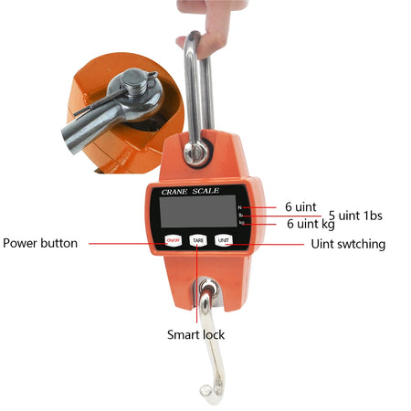 S033 Mini Crane Scale &ndash; Portable LCD Display 300kg Capacity