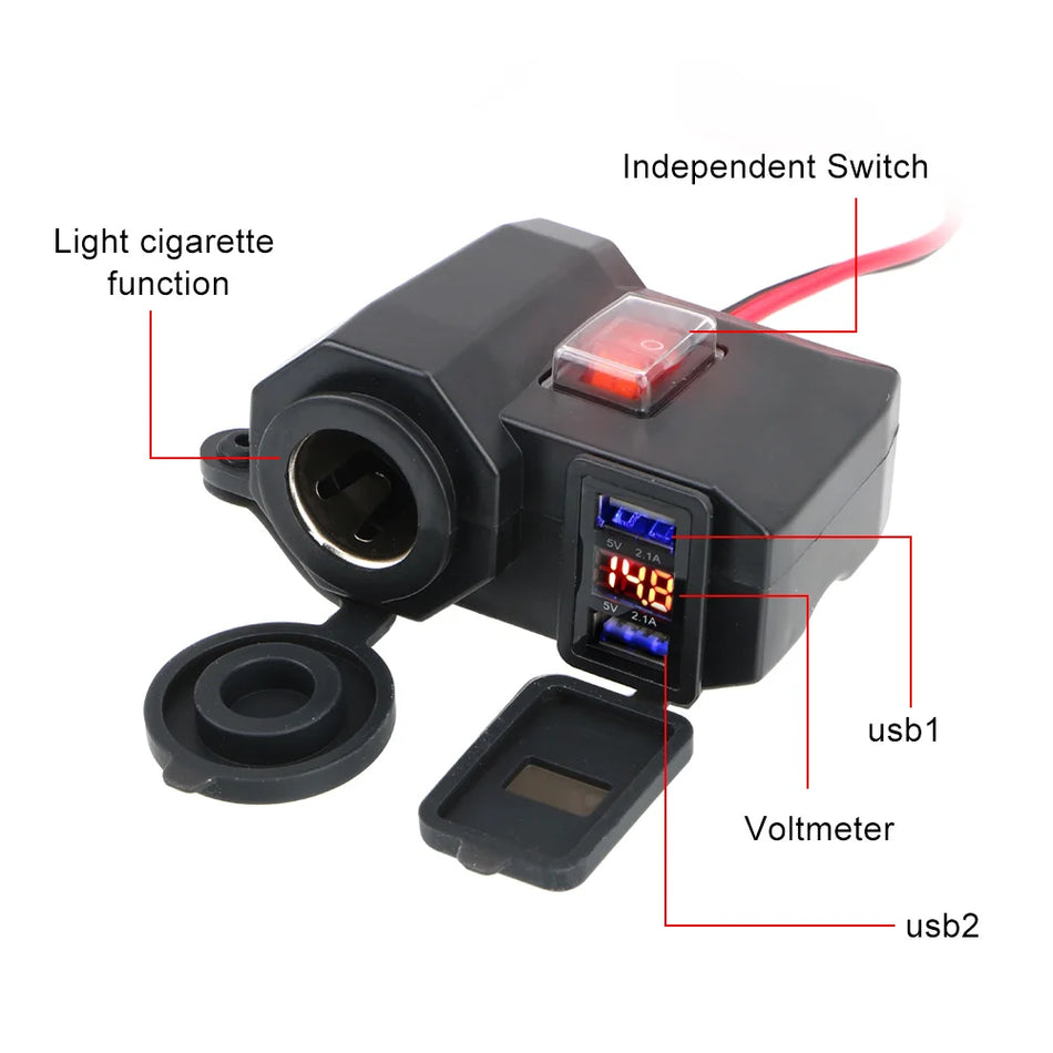 Ducati Monster 696 USB Įkroviklis 3A 12V 24V su Cigarečių Degiklio Prievadu