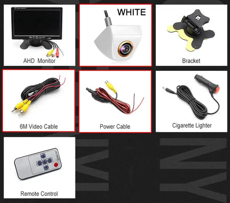 AHD 1080P 7 Inch IPS Screen Car Video Monitor Camera CCTV Surveillance Parking System With Cigarette Lighter Power Supply by InterCyprus Trading Ltd