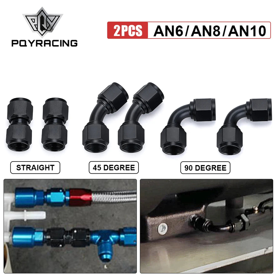 Raccordi ad angolo idraulico femmina in alluminio AN6 AN8 AN10 0/45/90, confezione da due