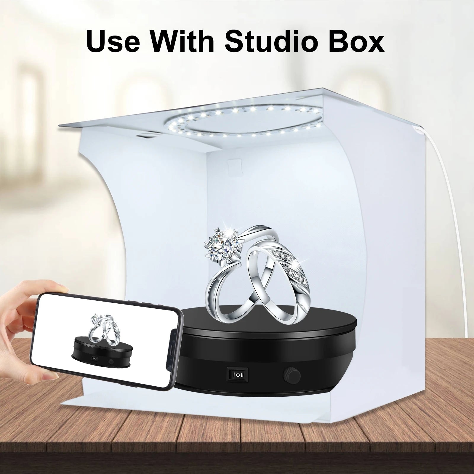 PULUZ 360 Degree Rotating Turntable Display Stand USB Electric with Remote Control