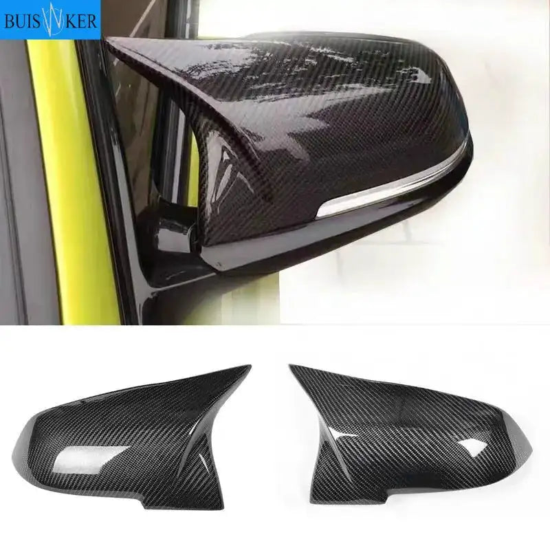 2 Pieces Rearview Mirror Cover Cap Carbon Black for BMW Series 1 2 3 4 X M 220i 328i 420i F20 F21 F22 F23 F30 F32 F33 F36 X1