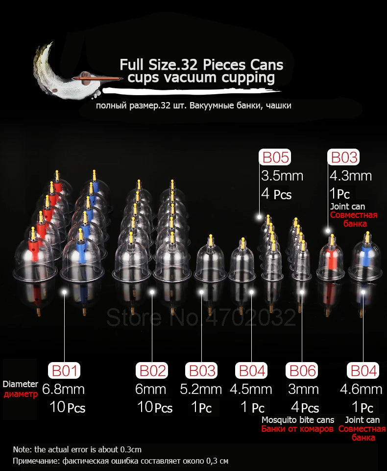 32pcs Massage Vacuum Cupping Therapy Set &ndash; Strong Suction