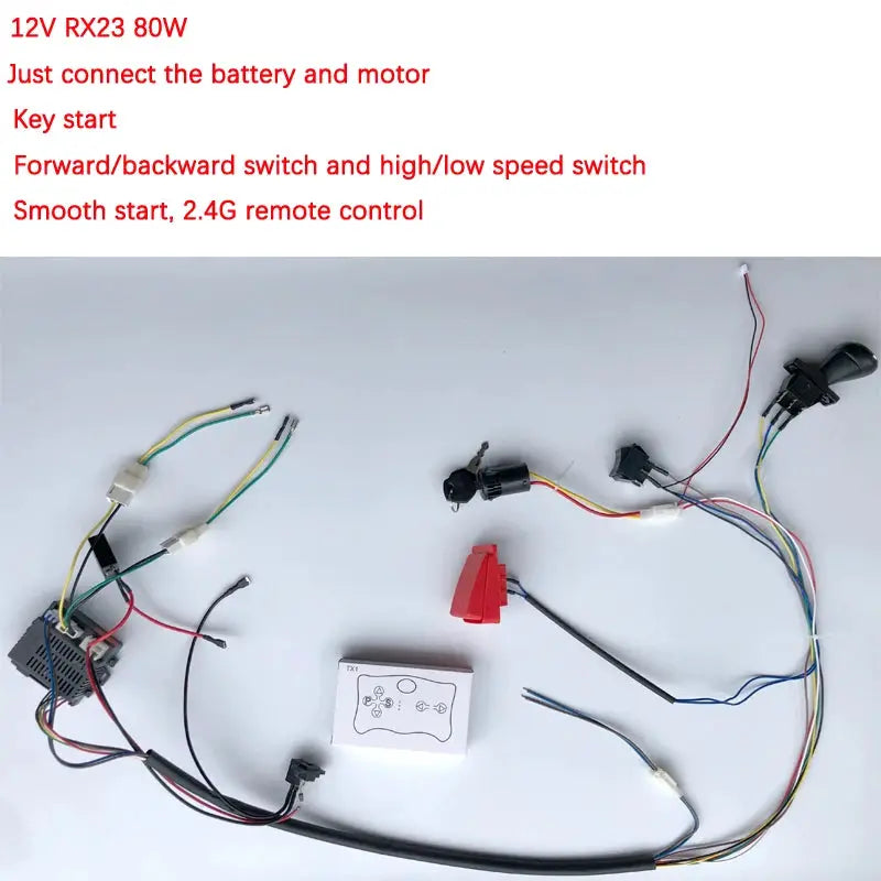 DIY 24V 200W wire harness for children's electric car with switch and remote control receiver Ride On Toys Accessories set by InterCyprus Trading Ltd