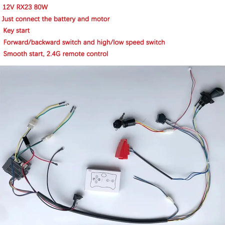 DIY 24V 200W wire harness for children's electric car with switch and remote control receiver Ride On Toys Accessories set by InterCyprus Trading Ltd