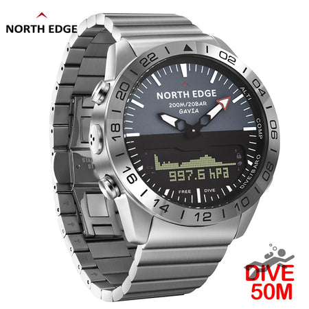 NORTH EDGE Mens Dive Watch &ndash; Luxury Full Steel Design with Waterproof Capability