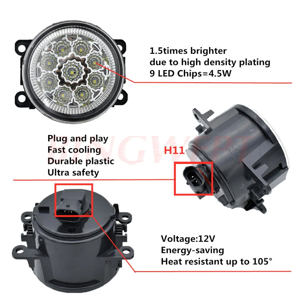 Conjunto de faros antiniebla LED para Ford Focus MK2 Fusion Fiesta MK7
