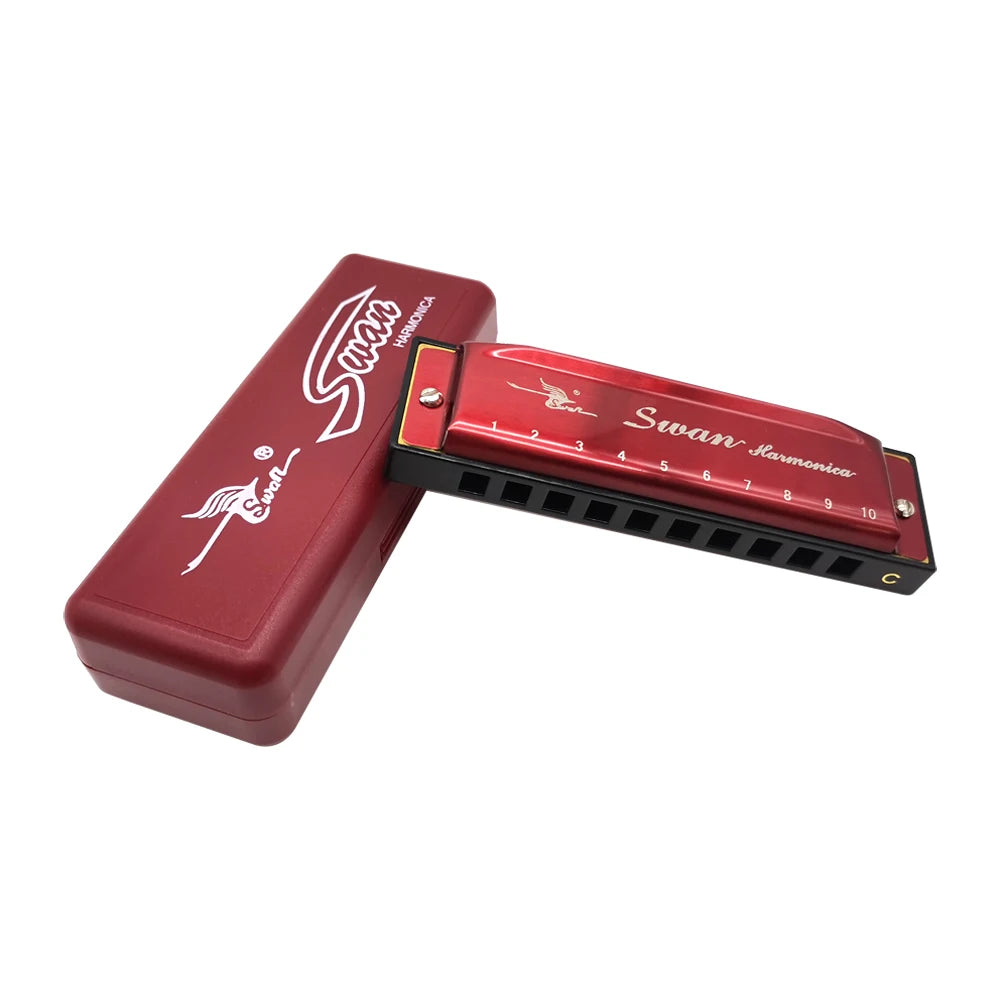 10 Holes Blues Harmonica Diatonic &ndash; Compact And Lightweight red / CN