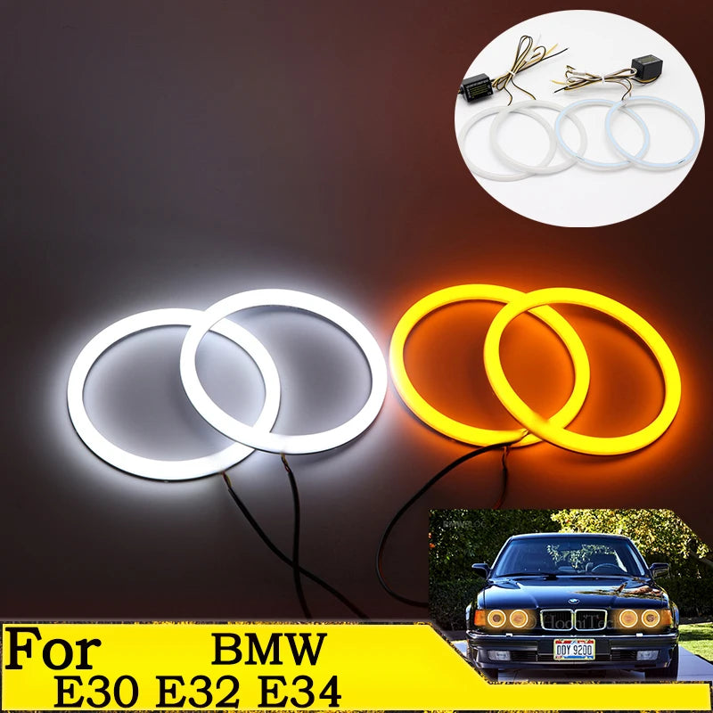 LED Angel Eye Ring Kit Διπλής Χρώματος Switchback Για BMW E30 E32 E34