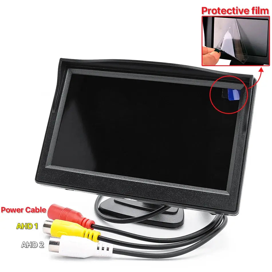 New AHD 1024x600 5 Inch Car Inside Parking Monitor with 2 Channels Vehicle Parking Video Display System by InterCyprus Trading Ltd