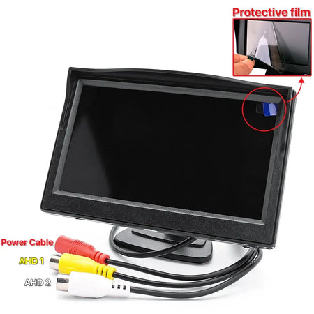 New AHD 1024x600 5 Inch Car Inside Parking Monitor with 2 Channels Vehicle Parking Video Display System by InterCyprus Trading Ltd