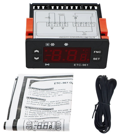 ETC-961 &ndash; 220V Thermostat Humidity Controller NTC Sensor