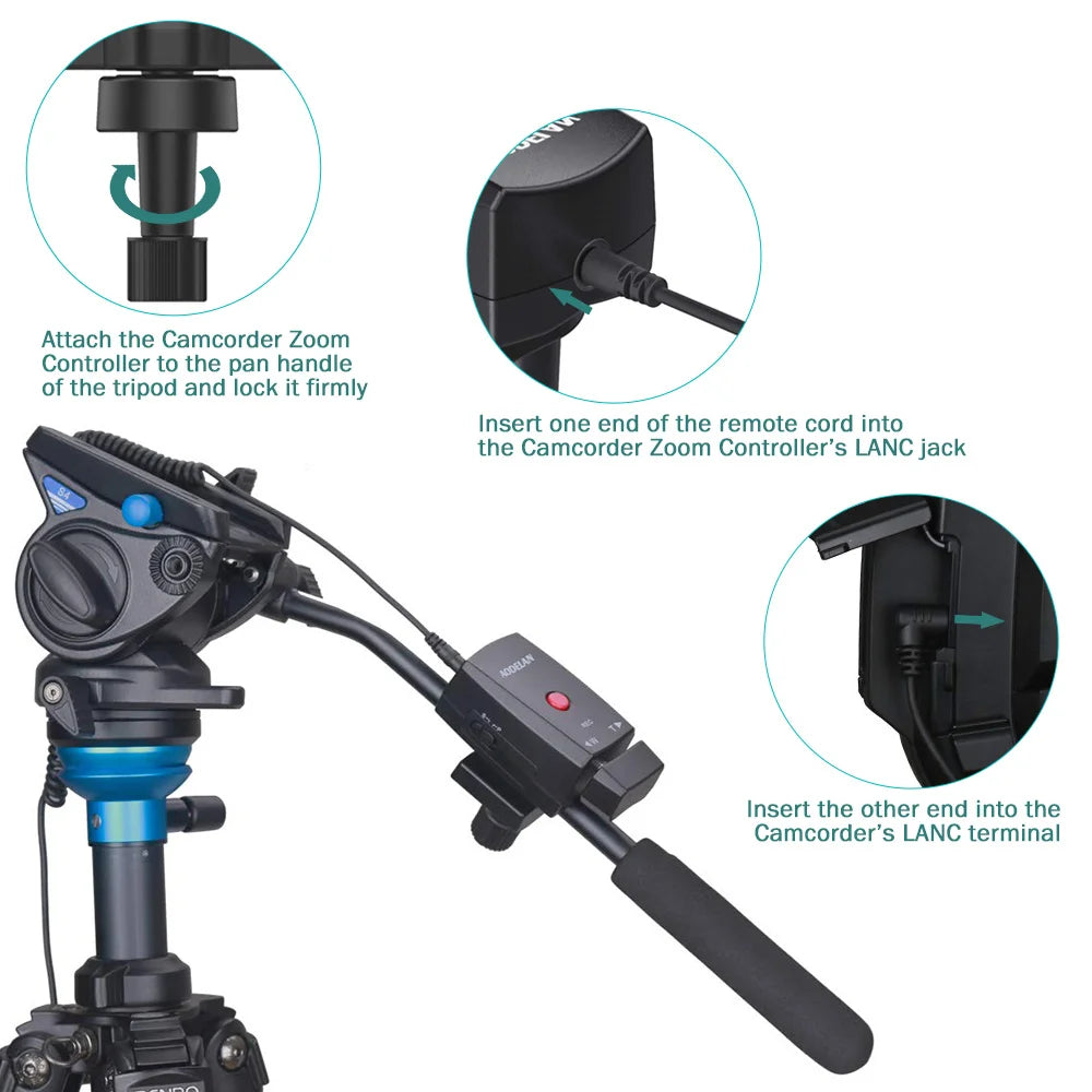 AODELAN LANC Camcorder Zoom Controller for Sony, Canon, Panasonic