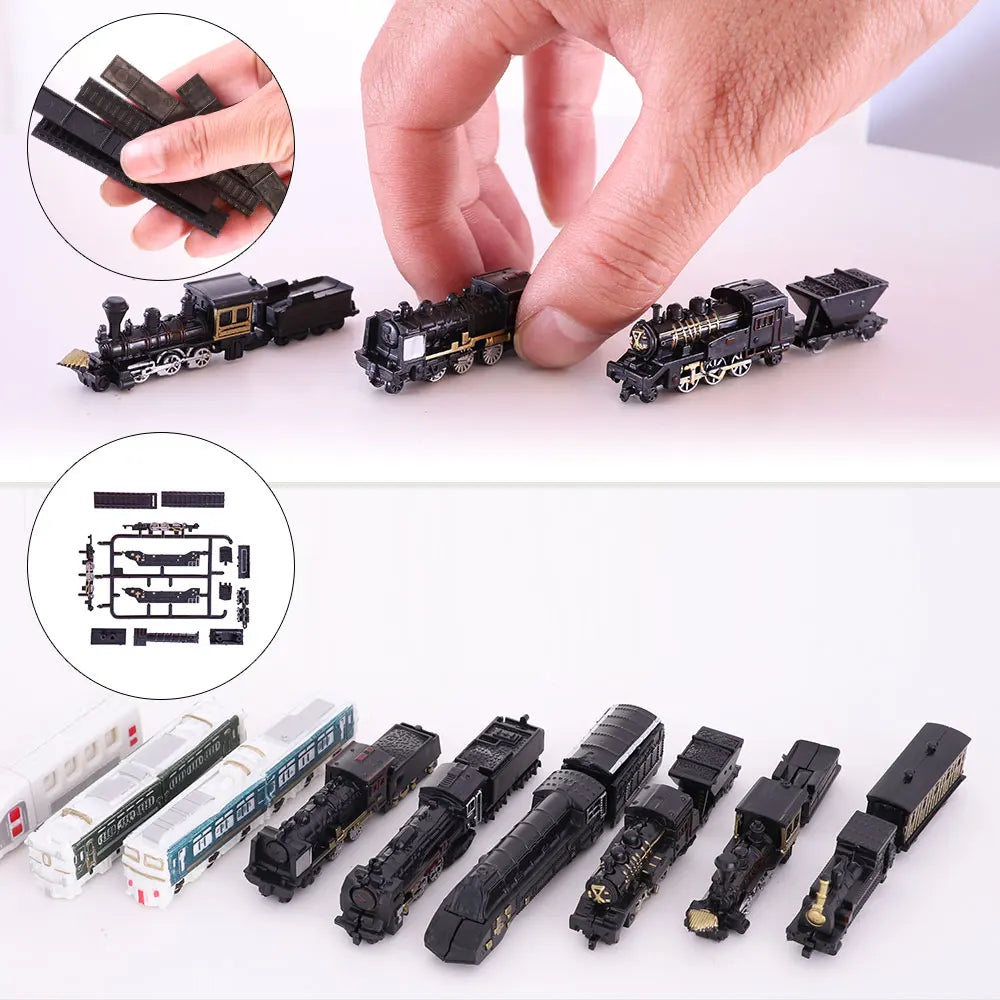 9pcs Mini Train Model Set - High-Speed Rail Steam Locomotive Collection Default Title