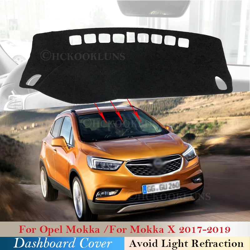 Anti-UV polyesterinen kojelaudan suojus Opel Mokka Mokka X 2017-2019