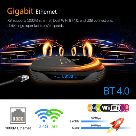 VONTAR X3 - 8K Android TV Box With 4GB RAM 32GB Storage