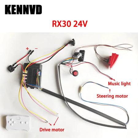 DIY 24V 200W wire harness for children's electric car with switch and remote control receiver Ride On Toys Accessories set by InterCyprus Trading Ltd