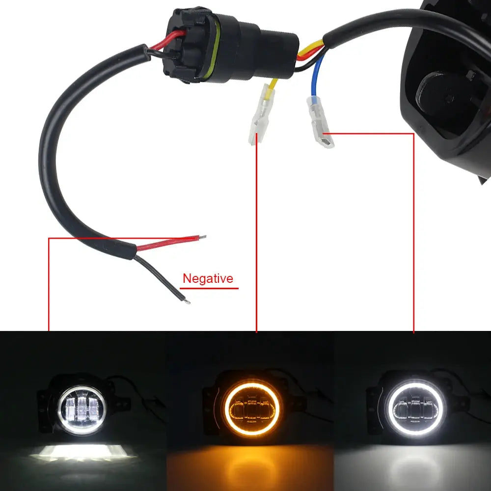 LED Fog Lights with Mounting Bracket for Jeep Wrangler JL 2018 2019 by InterCyprus Trading Ltd