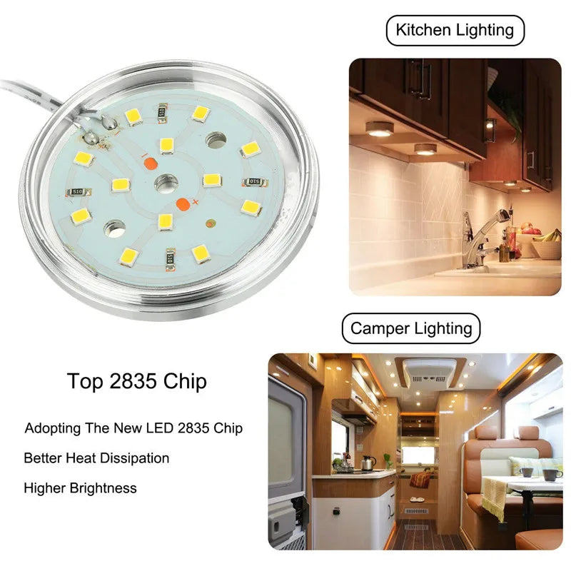 4PCS LED Spot Lights for Boats, Campers &amp; Trailers - 12V Interior Lighting