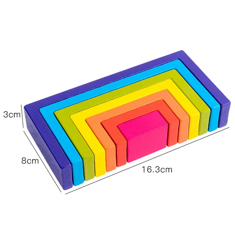 Wooden Rainbow Arched Building Blocks &ndash; Montessori Toy C