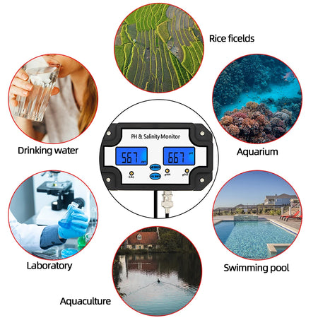 PH Salinity Meter 2 In 1 &ndash; All In One Water Quality Tester