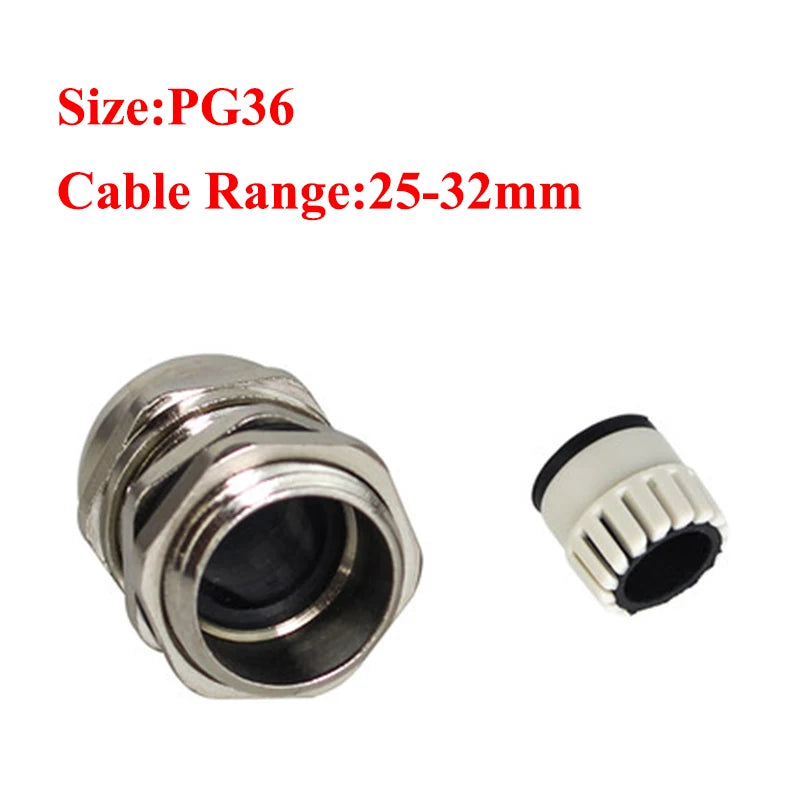 Nickel Plated Brass Cable Connector Gland &ndash; Waterproof IP68 PG36 for 1Pcs