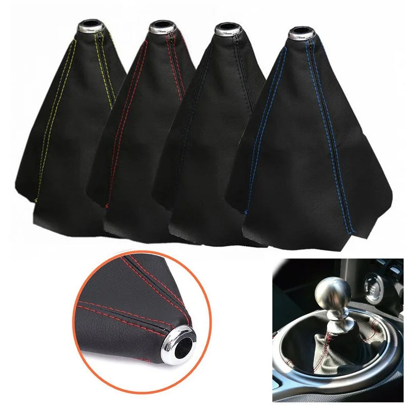 Perilla de Cambio de Marchas de Cuero PU con Aspecto de Fibra de Carbono, Universal 16mm