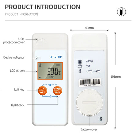 AB-10T USB Temperature Data Logger &ndash; 48000 Points Capacity