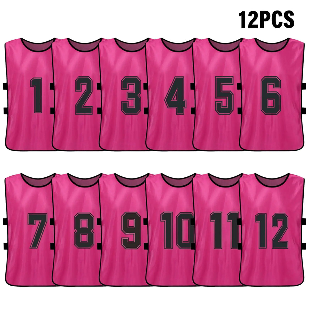 6/12 PCS Adults Soccer Pinnies &ndash; Quick Drying Fabric Pink 12pcs
