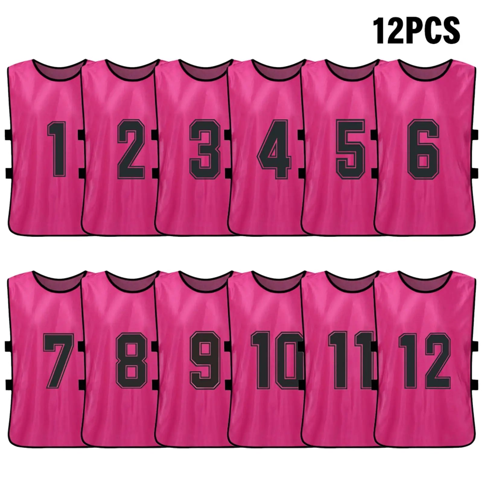 6/12 PCS Adults Soccer Pinnies &ndash; Quick Drying Fabric Pink 12pcs
