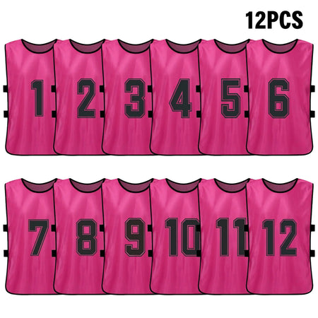 6/12 PCS Adults Soccer Pinnies &ndash; Quick Drying Fabric Pink 12pcs