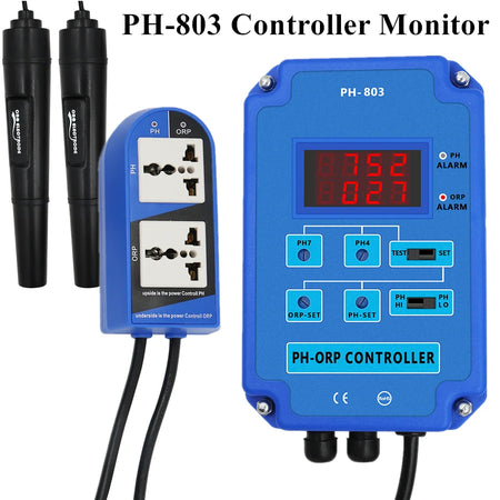 PH-803 Dual pH ORP Controller EU US Plug - 2 In 1 Monitor EU plug 220V